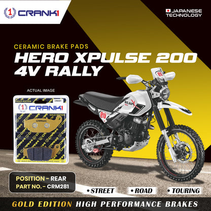 Crank1 Ceramic Brake Pads For Hero Xpulse 200 4V Rally - Rear - CRM281