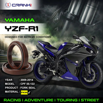 Crank1 Fork Oil Seals Pair For Yamaha YZF-R1 (2009-2014) - CPF55-122