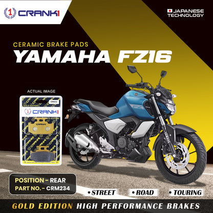 Crank1 Ceramic Brake Pads For Yamaha FZ16 - Rear - CRM234