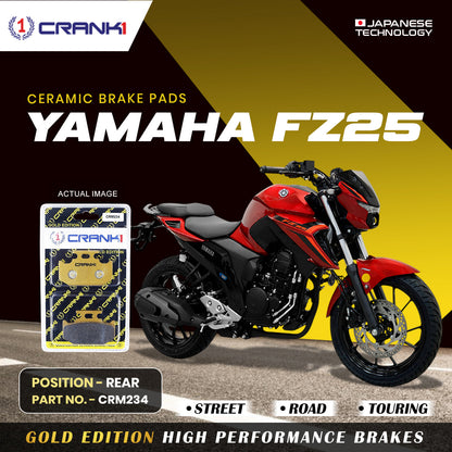Crank1 Ceramic Brake Pads For Yamaha FZ25 - Rear - CRM234