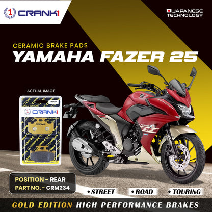 Crank1 Ceramic Brake Pads For Yamaha Fazer 25 - Rear - CRM234