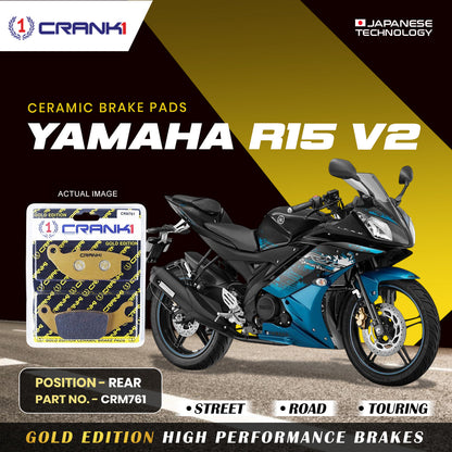 Crank1 Ceramic Brake Pads For Yamaha R15 V2 - Rear - CRM761