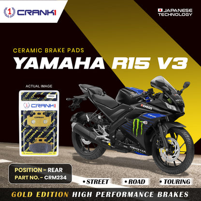Crank1 Ceramic Brake Pads For Yamaha R15 V3 - Rear - CRM234