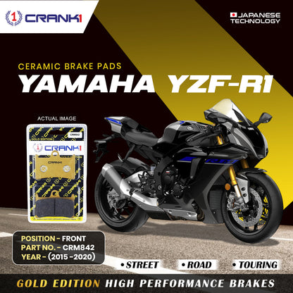 Crank1 Ceramic Brake Pads For Yamaha YZF-R1 (2015-2020) - Front - CRM842 - 2 Sets