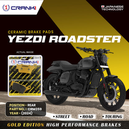 Crank1 Ceramic Brake Pads For Yezdi Roadster (2024) - Rear - CRM359