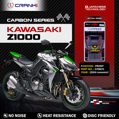 Crank1 Carbon Brake Pads For Kawasaki Z1000 (2014 Onwards) - Front - CFB973 - 2 Sets
