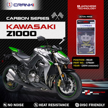 Crank1 Carbon Brake Pads For Kawasaki Z1000 (2014 Onwards) - Rear - CFB291