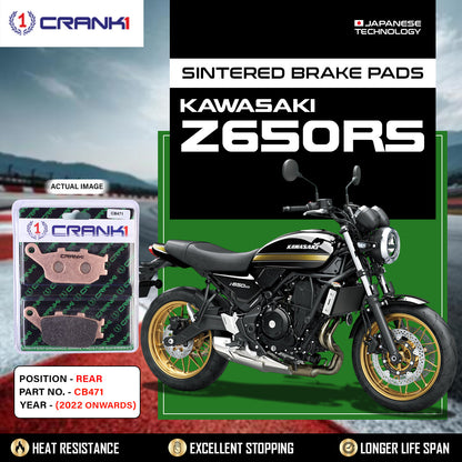 Crank1 Sintered Brake Pads For Kawasaki Z650RS (2022 Onwards) - Rear - CB471