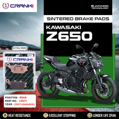 Crank1 Sintered Brake Pads For Kawasaki Z650 (2017 Onwards) - Rear - CB471