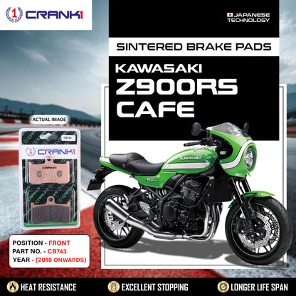 Crank1 Sintered Brake Pads For Kawasaki Z900RS Cafe (2018 Onwards) - Front - CB743 - 2 Sets Required