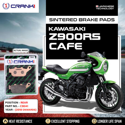 Crank1 Sintered Brake Pads For Kawasaki Z900RS Cafe (2018 Onwards) - Rear - CB041