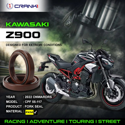 Crank1 Fork Oil Seals Pair For Kawasaki Z900 (2022 Onwards) - CPF55-117