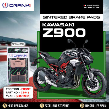 Crank1 Sintered Brake Pads For Kawasaki Z900 (2017-2021) - Front - CB743 - 2 Sets Required