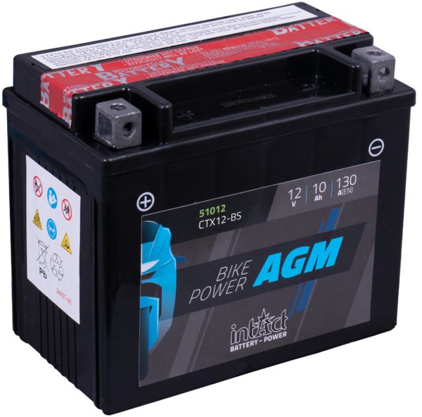 IntAct Battery YTX12-BS - 12V, 10Ah, CCA 130A - 51012