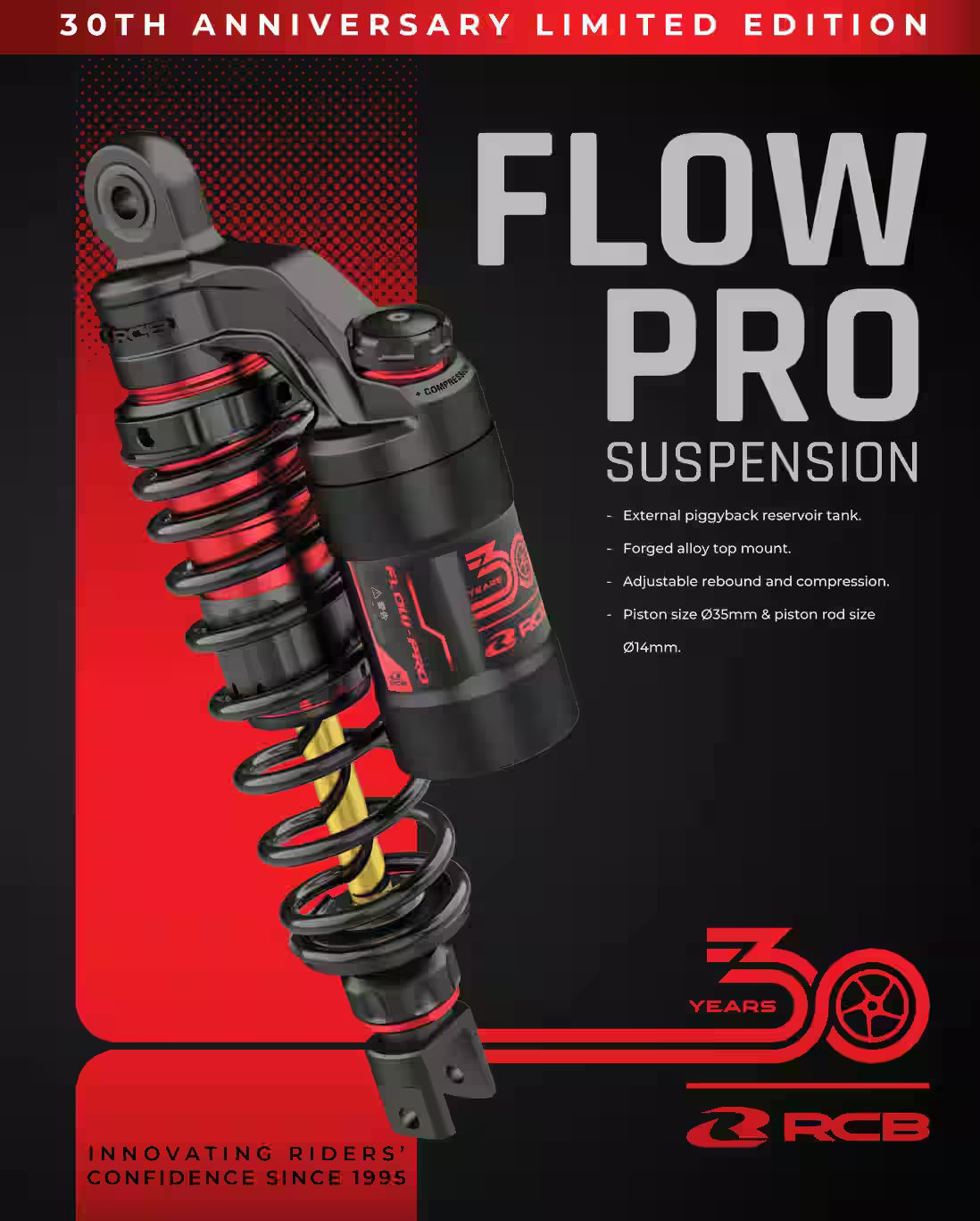 RCB Absorber Flow Pro Yamaha Aerox 155 - 30TH Limited Edition 305MM - 01A0343Z BK